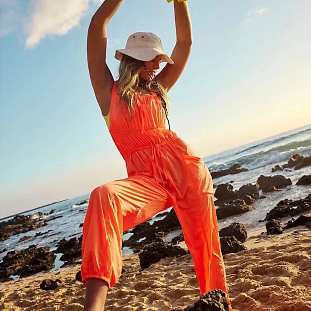 Women's Free People Casual Jumpsuit - Sleeveless Drawstring Waist
